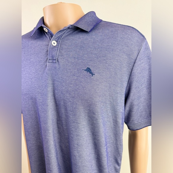 Tommy Bahama Men's Polo Short Sleeve Shirt, Heather Blue, Size Large - Picture 3 of 11